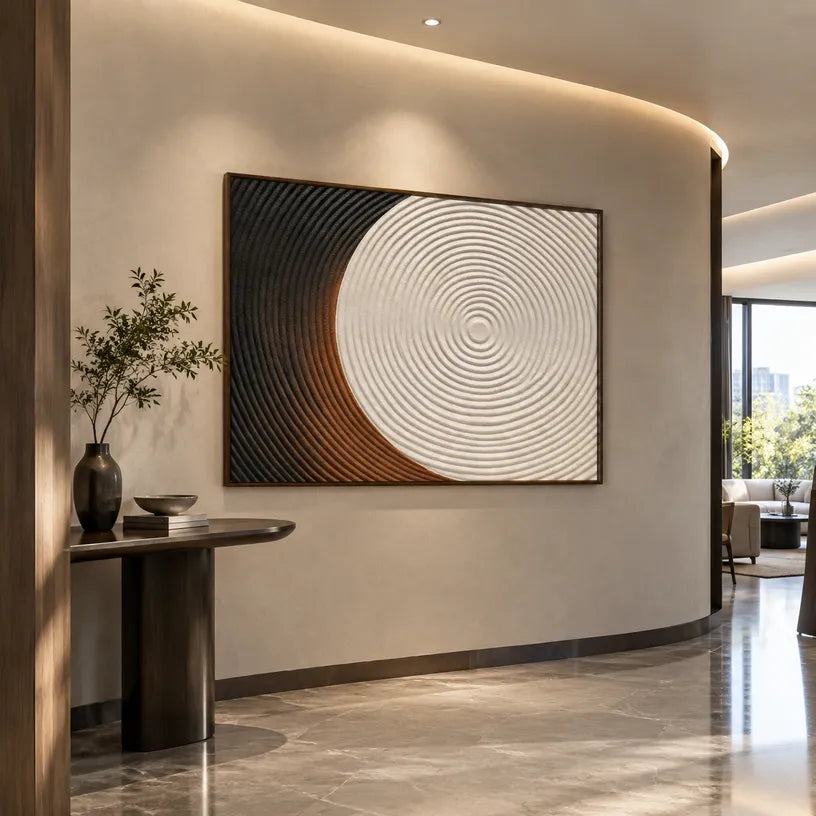 Plaster & Texture abstract oil painting showing layered abstract marks, texture and expressive painterly movement in a grey palette.