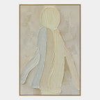Plaster & Texture abstract oil painting showing layered abstract marks, texture and expressive painterly movement in a yellow palette.