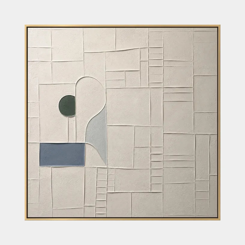 Plaster & Texture abstract oil painting showing layered abstract marks, texture and expressive painterly movement.