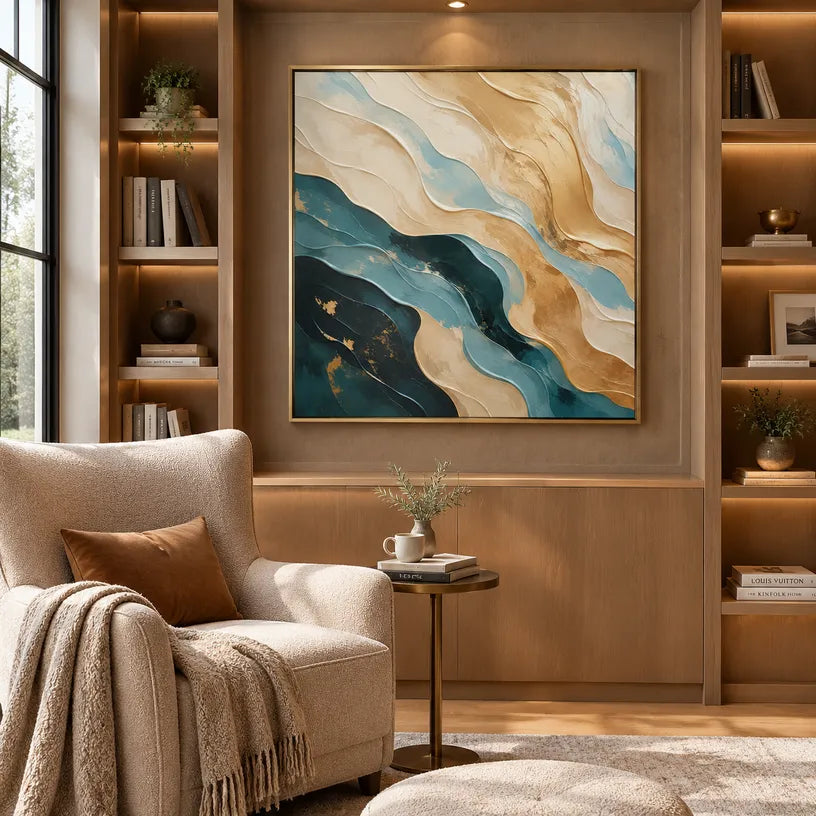 Plaster & Texture abstract oil painting showing layered abstract marks, texture and expressive painterly movement.