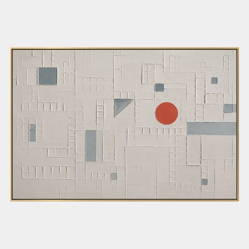 Plaster & Texture abstract oil painting showing layered abstract marks, texture and expressive painterly movement in a grey palette.