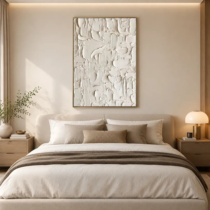 Plaster & Texture abstract oil painting showing layered abstract marks, texture and expressive painterly movement in a grey palette.