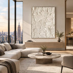 Plaster & Texture abstract oil painting showing layered abstract marks, texture and expressive painterly movement in a grey palette.