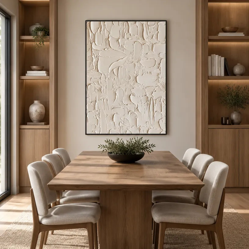 Plaster & Texture abstract oil painting showing layered abstract marks, texture and expressive painterly movement in a grey palette.