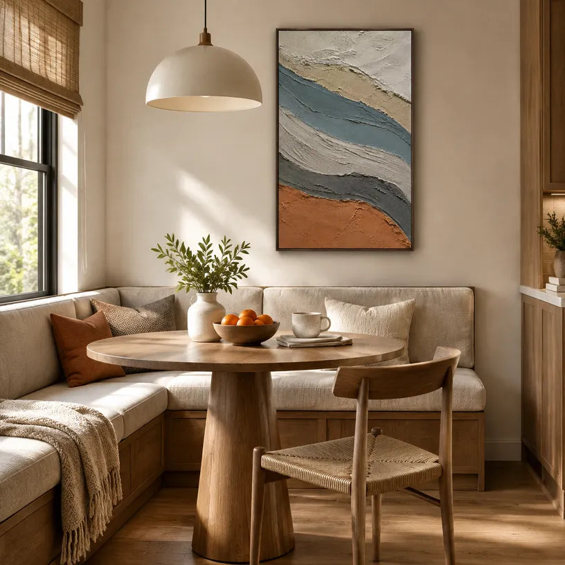 Plaster & Texture abstract oil painting showing layered abstract marks, texture and expressive painterly movement.
