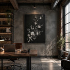 Plaster & Texture abstract oil painting showing layered abstract marks, texture and expressive painterly movement in a black palette.