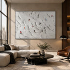 Plaster & Texture abstract oil painting showing layered abstract marks, texture and expressive painterly movement.