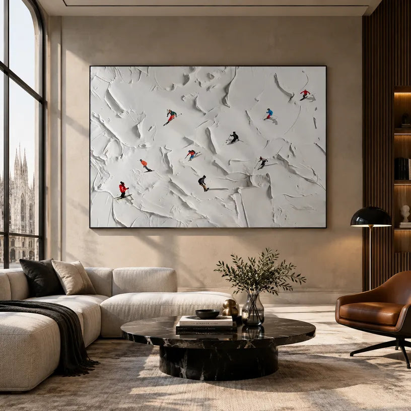 Plaster & Texture abstract oil painting showing layered abstract marks, texture and expressive painterly movement.