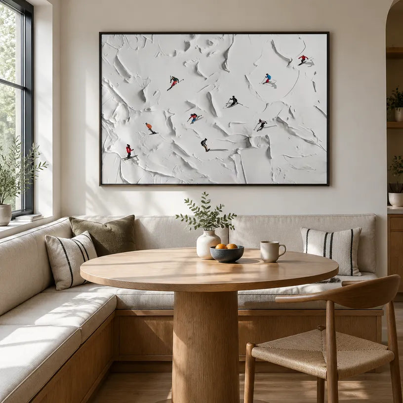 Plaster & Texture abstract oil painting showing layered abstract marks, texture and expressive painterly movement.
