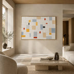 Plaster & Texture abstract oil painting showing layered abstract marks, texture and expressive painterly movement.