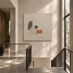 Plaster & Texture abstract oil painting showing layered abstract marks, texture and expressive painterly movement in a brown palette.