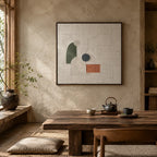 Plaster & Texture abstract oil painting showing layered abstract marks, texture and expressive painterly movement in a brown palette.