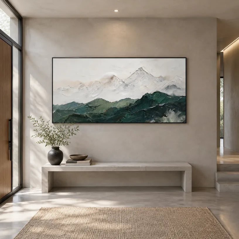 Plaster & Texture abstract oil painting showing layered abstract marks, texture and expressive painterly movement.