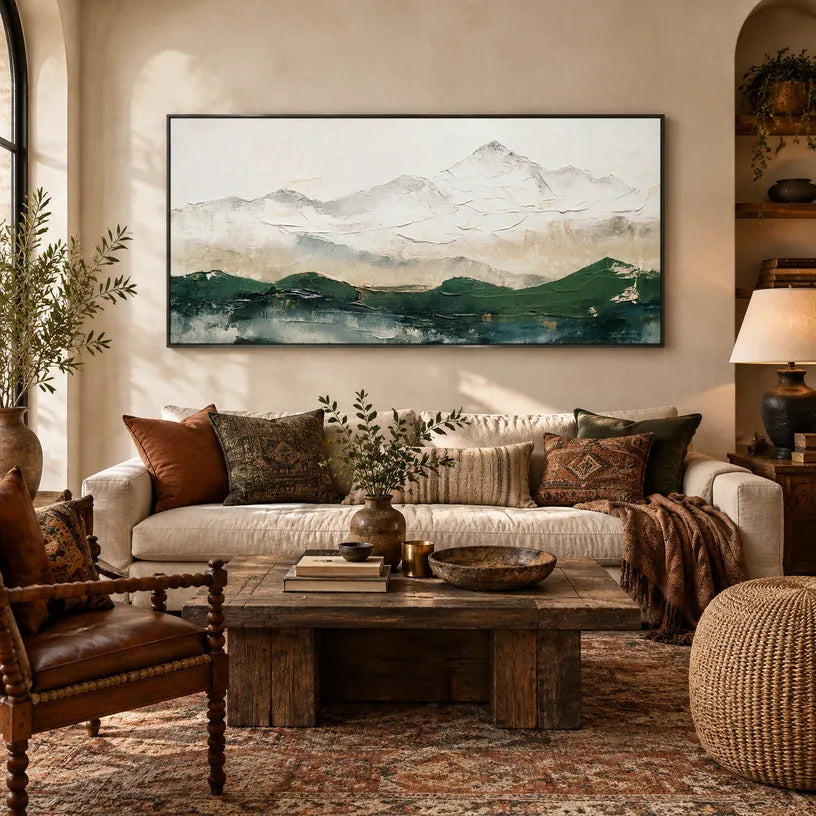 Plaster & Texture abstract oil painting showing layered abstract marks, texture and expressive painterly movement.