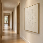 Plaster & Texture abstract oil painting showing layered abstract marks, texture and expressive painterly movement.