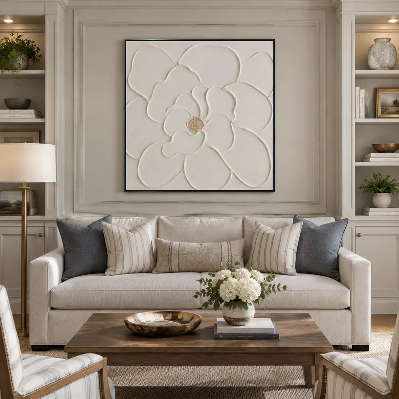 Plaster & Texture floral/botanicals & nature oil painting showing botanical forms, flowers or trees arranged in a calm painterly composition.