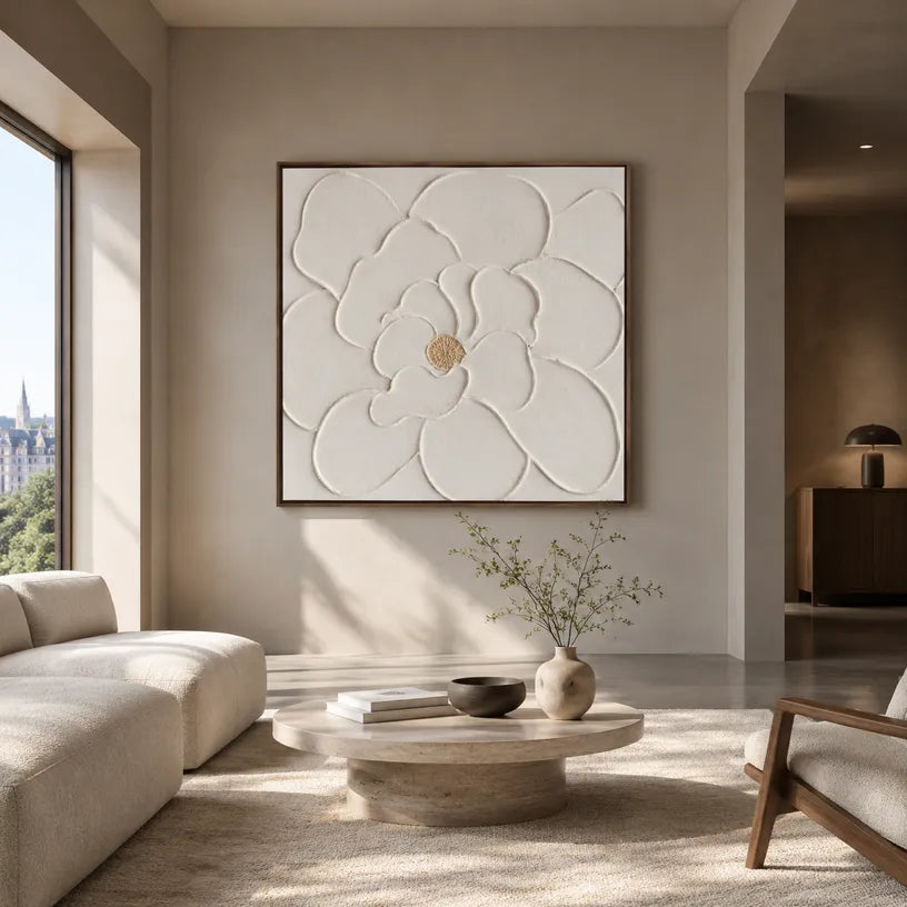 Plaster & Texture floral/botanicals & nature oil painting showing botanical forms, flowers or trees arranged in a calm painterly composition.