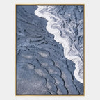 Plaster & Texture abstract oil painting showing layered abstract marks, texture and expressive painterly movement in a blue palette.