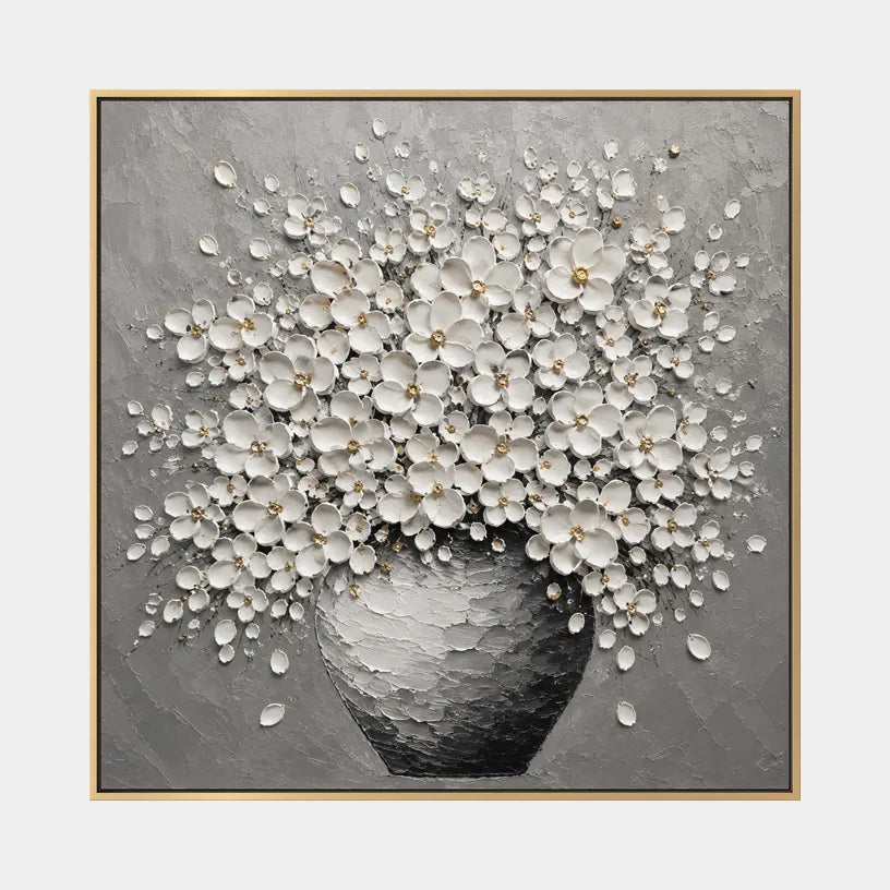 Plaster & Texture abstract oil painting showing layered abstract marks, texture and expressive painterly movement in a grey palette.