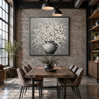 Plaster & Texture abstract oil painting showing layered abstract marks, texture and expressive painterly movement in a grey palette.