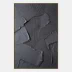 Plaster & Texture abstract oil painting showing layered abstract marks, texture and expressive painterly movement in a black palette.