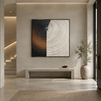 Plaster & Texture abstract oil painting showing layered abstract marks, texture and expressive painterly movement in a grey palette.