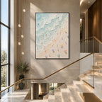 Plaster & Texture abstract oil painting showing layered abstract marks, texture and expressive painterly movement in a beige palette.