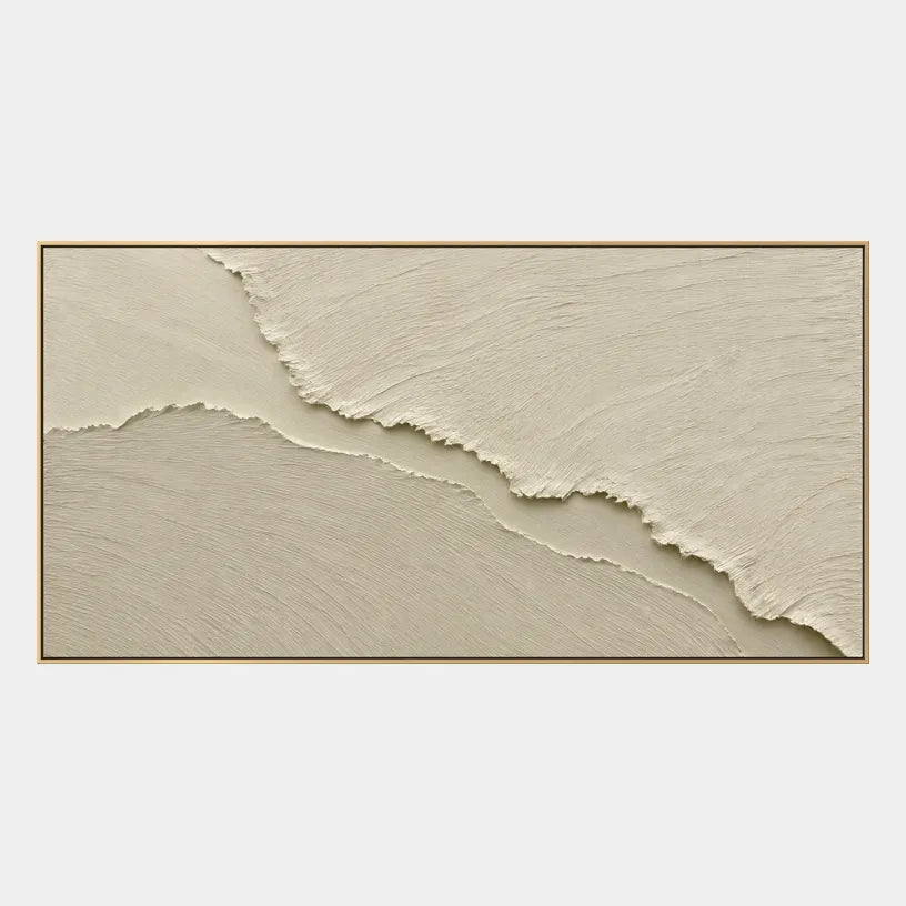 Plaster & Texture abstract oil painting showing layered abstract marks, texture and expressive painterly movement in a beige palette.