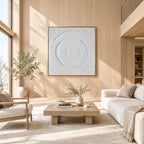 Plaster & Texture abstract oil painting showing layered abstract marks, texture and expressive painterly movement in a grey palette.