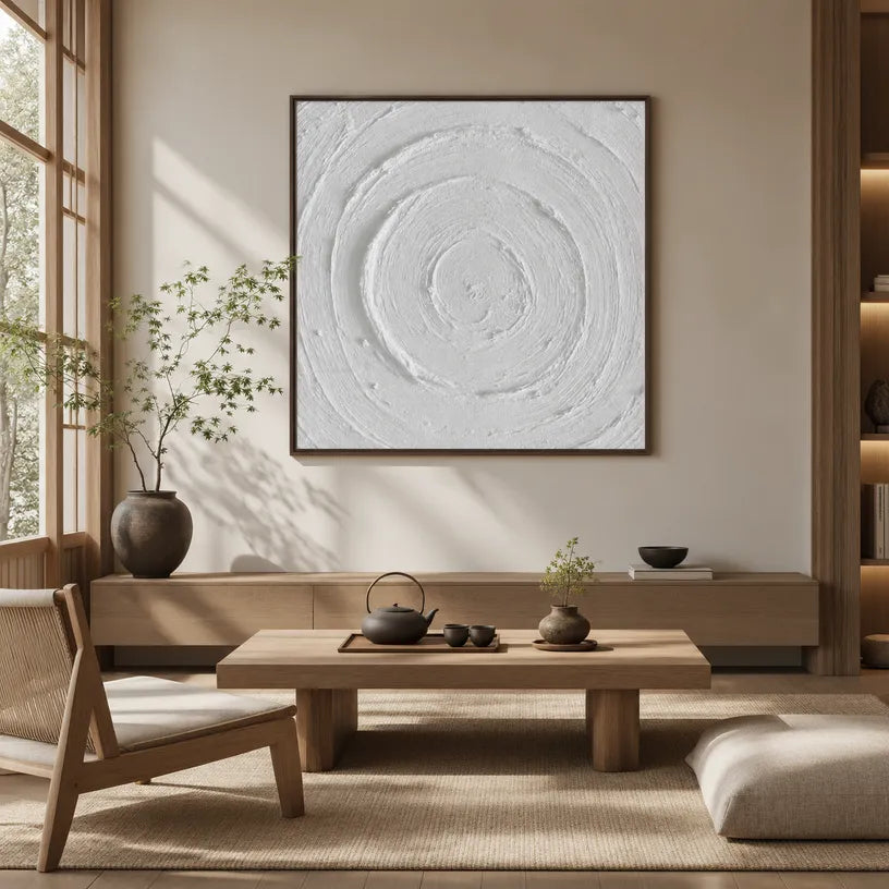 Plaster & Texture abstract oil painting showing layered abstract marks, texture and expressive painterly movement in a grey palette.