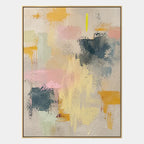 Plaster & Texture abstract oil painting showing layered abstract marks, texture and expressive painterly movement in a beige palette.