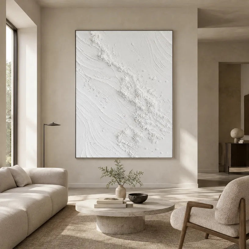 Plaster & Texture abstract oil painting showing layered abstract marks, texture and expressive painterly movement.