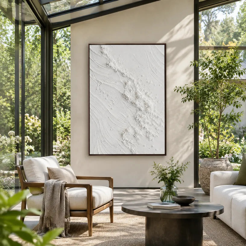 Plaster & Texture abstract oil painting showing layered abstract marks, texture and expressive painterly movement.