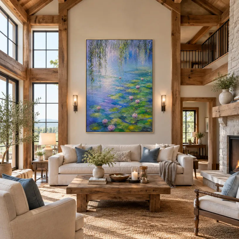 Plaster & Texture floral/botanicals & nature oil painting showing botanical forms, flowers or trees arranged in a calm painterly composition in a blue palette.