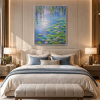 Plaster & Texture floral/botanicals & nature oil painting showing botanical forms, flowers or trees arranged in a calm painterly composition in a blue palette.