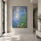 Plaster & Texture floral/botanicals & nature oil painting showing botanical forms, flowers or trees arranged in a calm painterly composition in a blue palette.