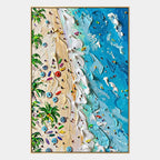 Plaster & Texture abstract oil painting showing layered abstract marks, texture and expressive painterly movement in a blue palette.