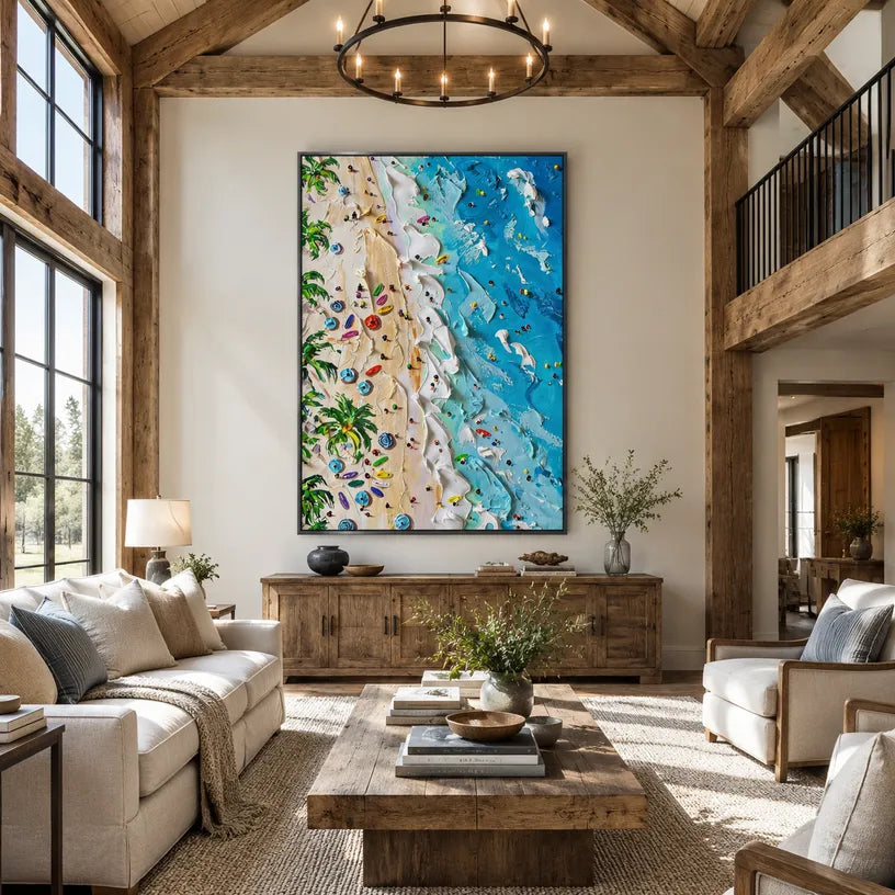Plaster & Texture abstract oil painting showing layered abstract marks, texture and expressive painterly movement in a blue palette.