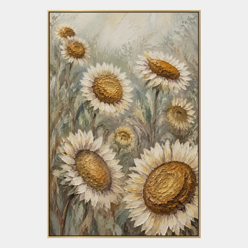 Plaster & Texture floral/botanicals & nature oil painting showing botanical forms, flowers or trees arranged in a calm painterly composition in a yellow palette.