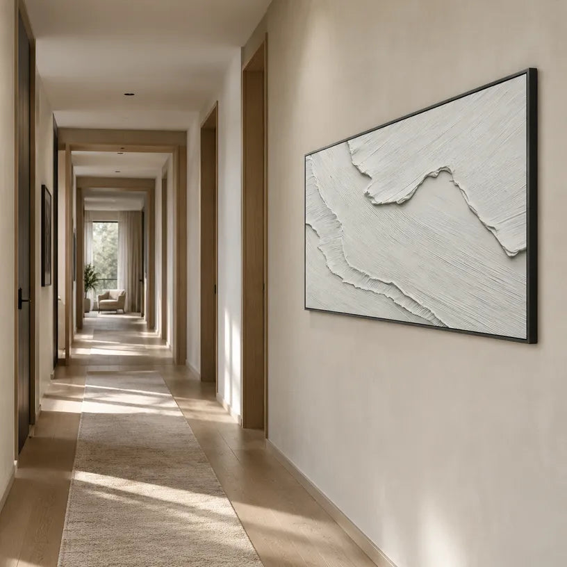 Plaster & Texture abstract oil painting showing layered abstract marks, texture and expressive painterly movement.