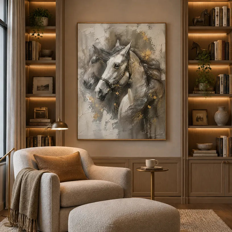 Plaster & Texture abstract oil painting showing layered abstract marks, texture and expressive painterly movement in a brown palette.