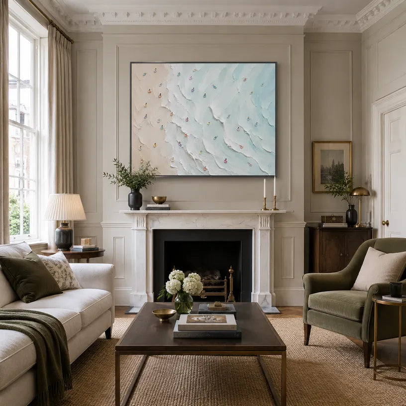 Plaster & Texture abstract oil painting showing layered abstract marks, texture and expressive painterly movement.