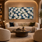 Plaster & Texture abstract oil painting showing layered abstract marks, texture and expressive painterly movement.