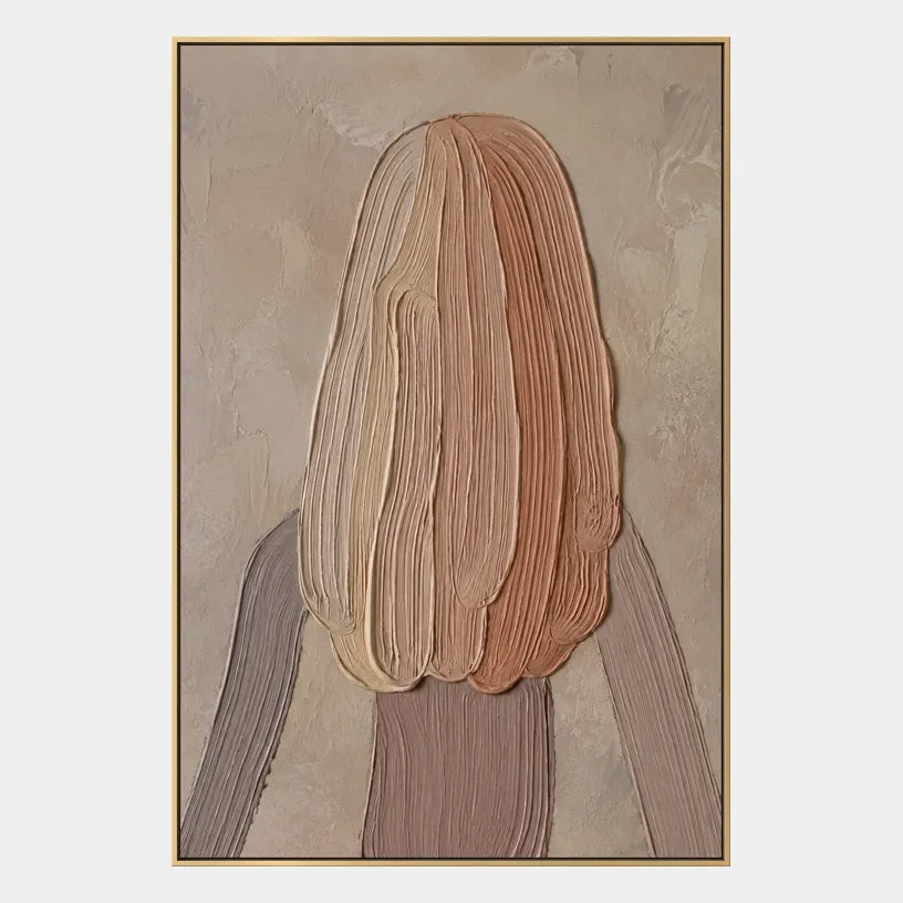 Plaster & Texture abstract oil painting showing layered abstract marks, texture and expressive painterly movement in a brown palette.