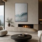 Plaster & Texture abstract oil painting showing layered abstract marks, texture and expressive painterly movement in a grey palette.