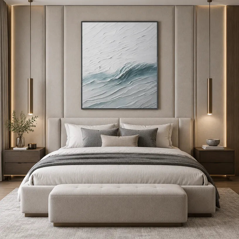 Plaster & Texture abstract oil painting showing layered abstract marks, texture and expressive painterly movement in a grey palette.