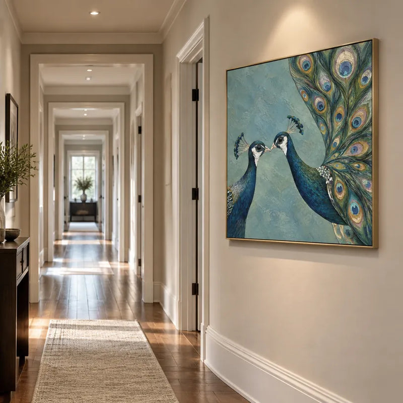 Peinture à l'huile d'animaux pop représentant un sujet animal expressif rendu avec un pinceau visible dans une palette bleue.