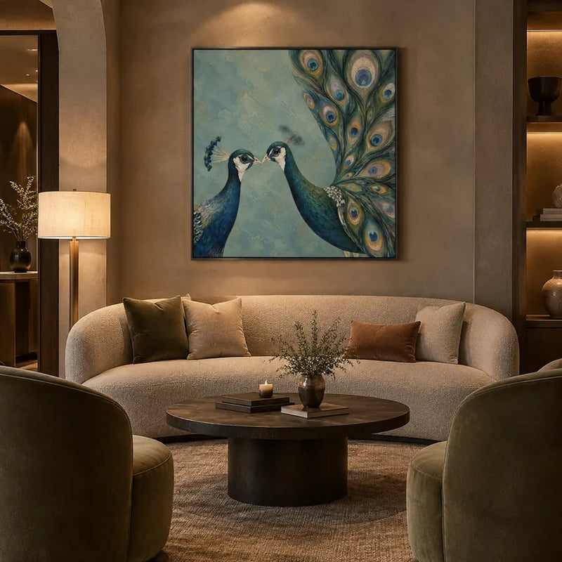 Peinture à l'huile d'animaux pop représentant un sujet animal expressif rendu avec un pinceau visible dans une palette bleue.