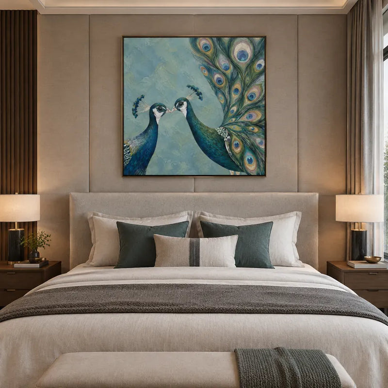 Peinture à l'huile d'animaux pop représentant un sujet animal expressif rendu avec un pinceau visible dans une palette bleue.