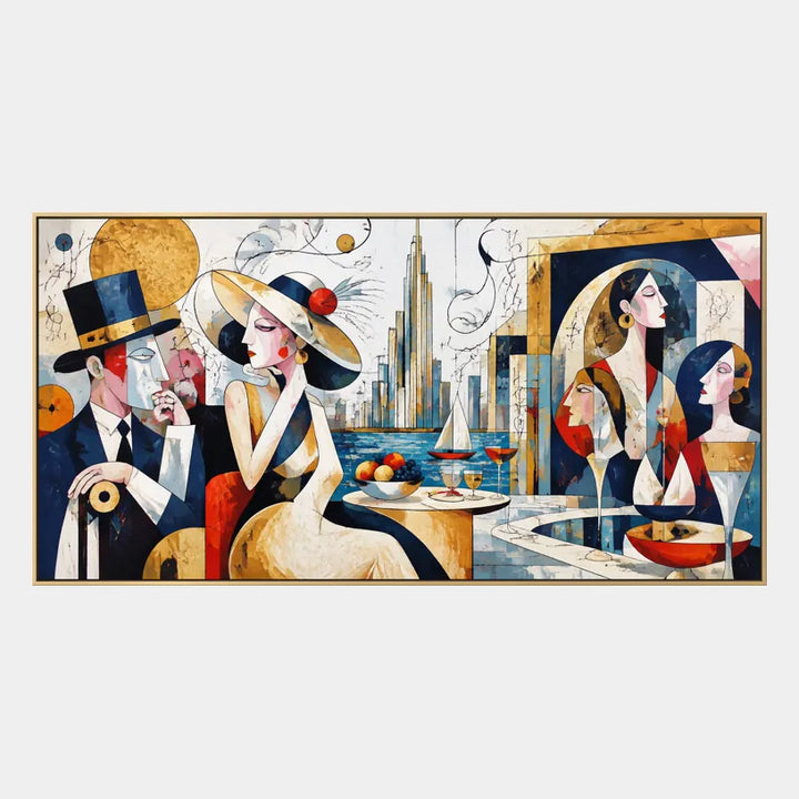 Ritrattistica pop e pittura a olio con figure espressive o ritratti resi con dettagli pittorici in una tavolozza beige.